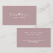 Stilvoll Dusty Lilac Chic Elegant Monogram Minimal Visitenkarte (Vorne/Hinten)