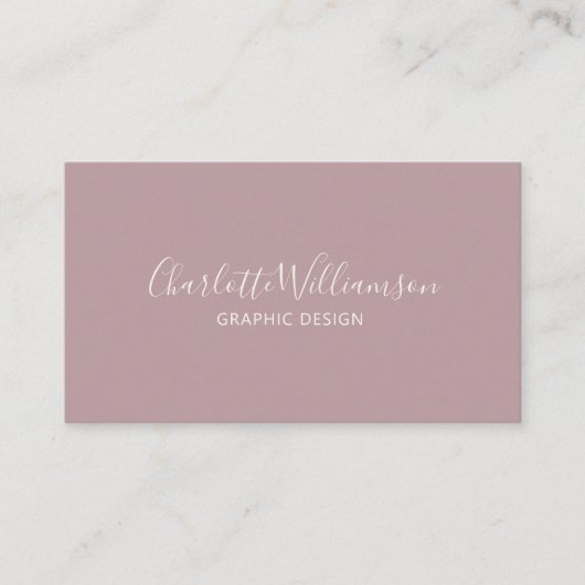 Stilvoll Dusty Lilac Chic Elegant Monogram Minimal Visitenkarte (Vorderseite)