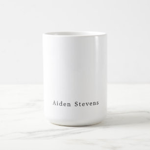 Stilvoll Einfach Einfarbige Schwarz-Weiß-Minimalis Kaffeetasse