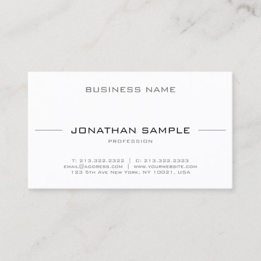 Stilvoll einfach, modern und trendig Beruflich Min Visitenkarte (Vorderseite)
