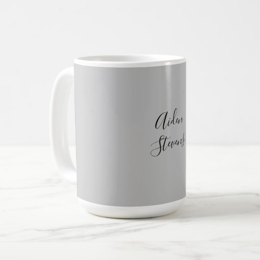 Stilvoll Einfach Schlicht Grau Minimalistische Kal Kaffeetasse (Vorderseite Links)
