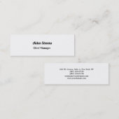 Stilvoll, einfach Schlicht, Minimalistisch, elegan Mini Visitenkarte (Vorne/Hinten)