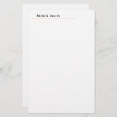 Stilvoll Einfach Schlicht Schwarz & Weiß Minimalis Briefpapier (Vorne/Hinten)