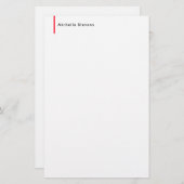 Stilvoll Einfach Schlicht Schwarz & Weiß Minimalis Briefpapier (Vorne/Hinten)