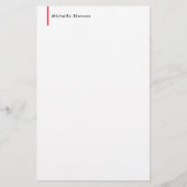 Stilvoll Einfach Schlicht Schwarz & Weiß Minimalis Briefpapier (Vorderseite)
