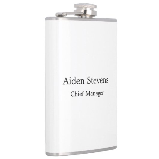 Stilvoll Einfach Schlicht Schwarz & Weiß Minimalis Flachmann (Rechts)