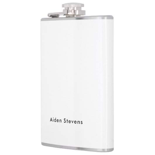 Stilvoll Einfach Schlicht Schwarz & Weiß Minimalis Flachmann (Links)