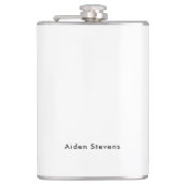 Stilvoll Einfach Schlicht Schwarz & Weiß Minimalis Flachmann (Vorderseite)