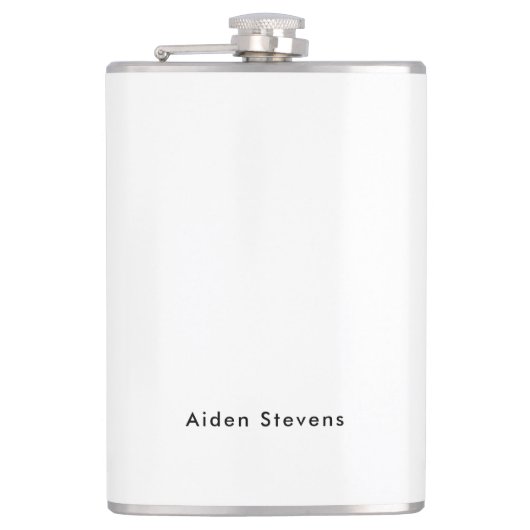 Stilvoll Einfach Schlicht Schwarz & Weiß Minimalis Flachmann (Vorderseite)