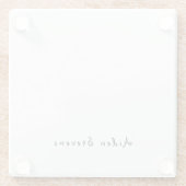 Stilvoll Einfach Schlicht Schwarz & Weiß Minimalis Glasuntersetzer (Rückseite)