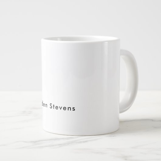 Stilvoll Einfach Schlicht Schwarz & Weiß Minimalis Jumbo-Tasse (Vorderseite Rechts)