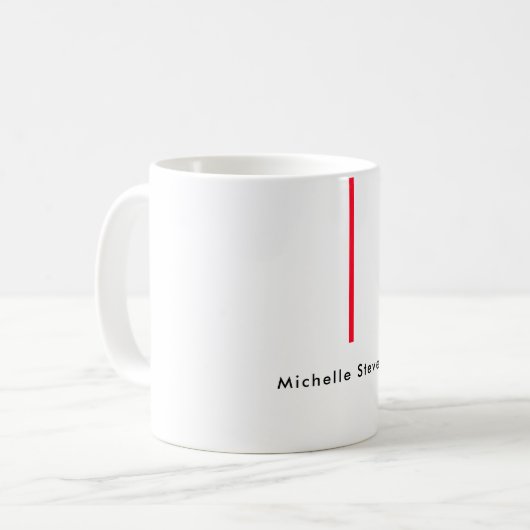 Stilvoll Einfach Schlicht Schwarz & Weiß Minimalis Kaffeetasse (Vorderseite Links)