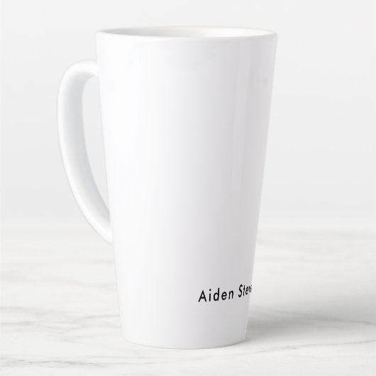 Stilvoll Einfach Schlicht Schwarz & Weiß Minimalis Milchtasse (Linke Ecke)