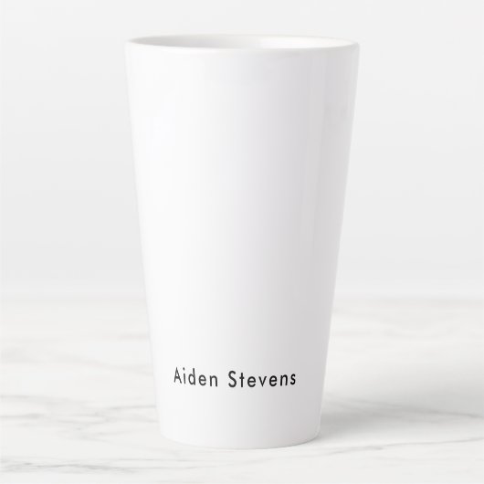 Stilvoll Einfach Schlicht Schwarz & Weiß Minimalis Milchtasse (Vorderseite)