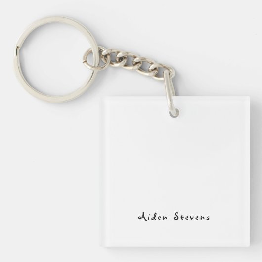 Stilvoll Einfach Schlicht Schwarz & Weiß Minimalis Schlüsselanhänger (Vorderseite)