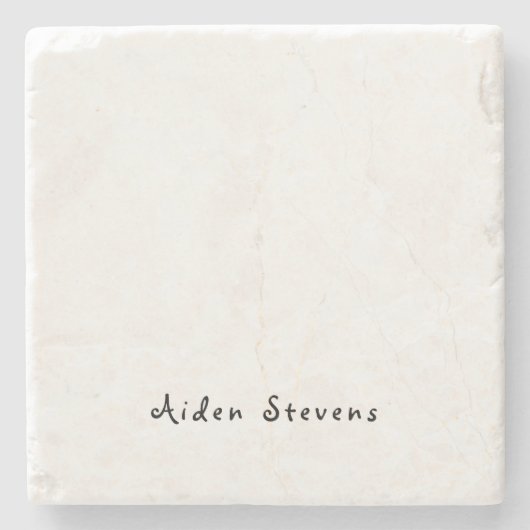 Stilvoll Einfach Schlicht Schwarz & Weiß Minimalis Steinuntersetzer (Vorderseite)