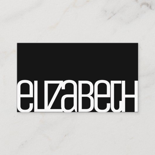 Stilvoll Einfach Schlichtes Schwarz-weißes Minimal Visitenkarte (Vorderseite)