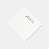 Stilvoll Einfache Schlichte Schwarz-Weiß-Minimalis Serviette (Ecke)