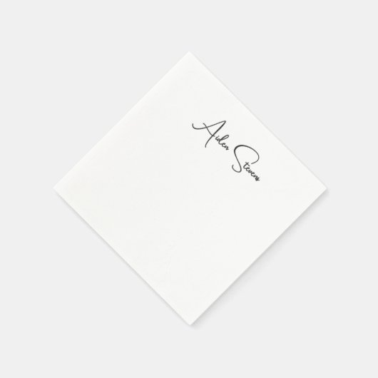 Stilvoll Einfache Schlichte Schwarz-Weiß-Minimalis Serviette (Ecke)