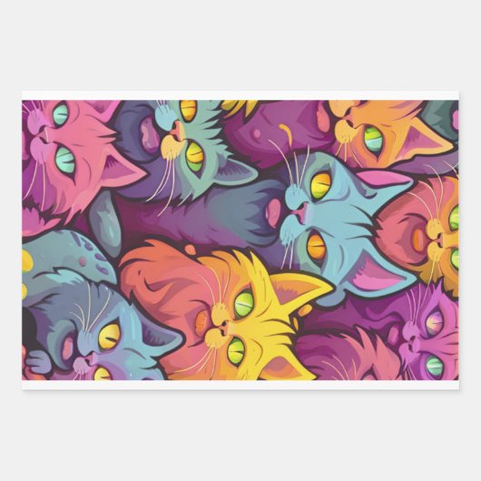 Stilvoll eingerichtet: Street Cats Pattern Geschenkpapier Set (Vorderseite 2)