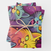 Stilvoll eingerichtet: Street Cats Pattern Geschenkpapier Set (Beispiel)