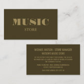 Stilvoll eingerichteter Music Store Visitenkarte (Vorne/Hinten)