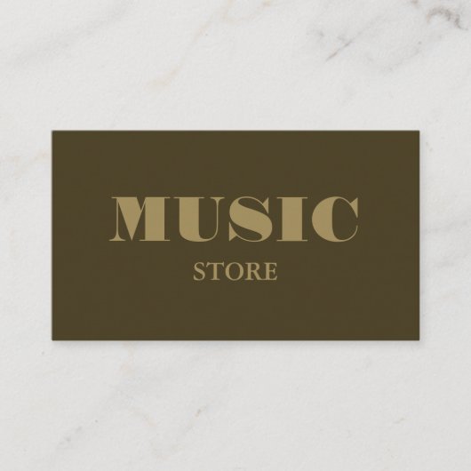 Stilvoll eingerichteter Music Store Visitenkarte (Vorderseite)
