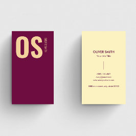 Stilvoll Einziges Burgundy Beruflich Monogram Visitenkarte