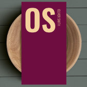 Stilvoll Einziges Burgundy Beruflich Monogram Visitenkarte