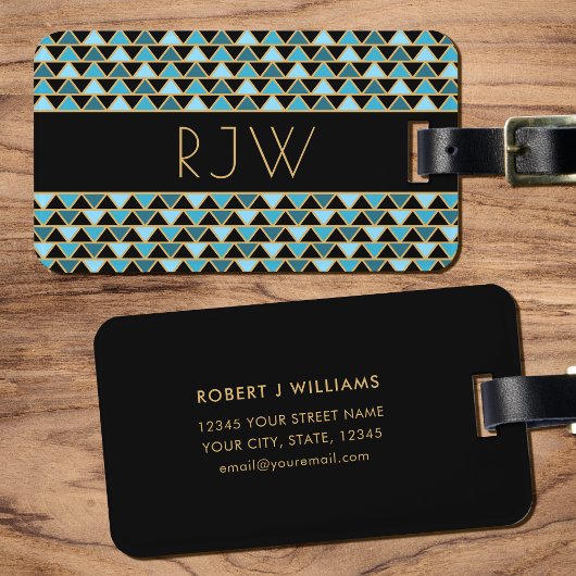 Stilvoll Elegant Art Deco Mit Monogramm Gepäckanhänger