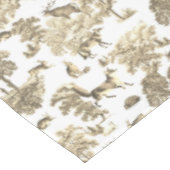 Stilvoll Elegant Beige Französisch Toile Fox Rabbi Tischdecke (Schrägansicht)