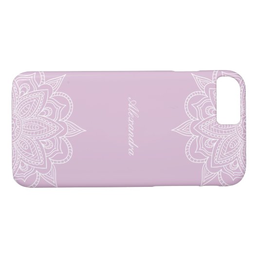 Stilvoll & elegant Berry Pink & White Mandala Lace Case-Mate iPhone Hülle (Rückseite (Horizontal))