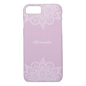 Stilvoll & elegant Berry Pink & White Mandala Lace Case-Mate iPhone Hülle (Rückseite)