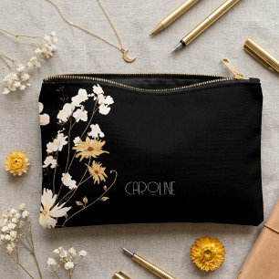 Stilvoll Elegant Black Floral Boho Niedlich Zubehörtasche