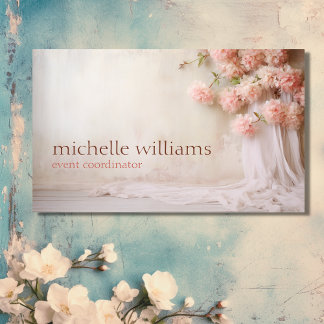 Stilvoll Elegant Chic Pink Blume Blumen Visitenkarte
