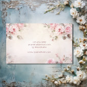 Stilvoll Elegant Chic Pink Blume Blumen Visitenkarte