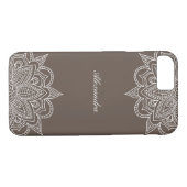 Stilvoll & elegant Choc & White Mandala Lace Case-Mate iPhone Hülle (Rückseite (Horizontal))