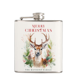 Stilvoll & elegant Deer Christmas Gärten Custom Flachmann