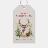 Stilvoll & elegant Deer Christmas Gärten Custom Geschenkanhänger (Rückseite)