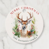 Stilvoll & elegant Deer Christmas Gärten Custom Geschenkanhänger (Vorderseite)