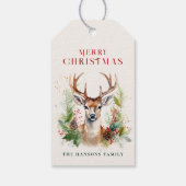 Stilvoll & elegant Deer Christmas Gärten Custom Geschenkanhänger (Rückseite)