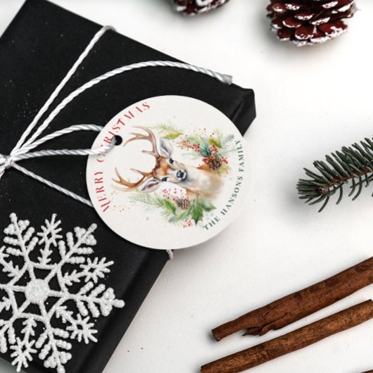 Stilvoll & elegant Deer Christmas Gärten Custom Geschenkanhänger