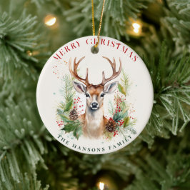Stilvoll & elegant Deer Christmas Gärten Custom Keramik Ornament
