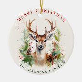 Stilvoll & elegant Deer Christmas Gärten Custom Keramik Ornament (Vorne)