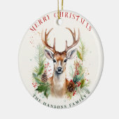 Stilvoll & elegant Deer Christmas Gärten Custom Keramik Ornament (Links)