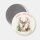Stilvoll & elegant Deer Christmas Gärten Custom Magnet (Vorderseite/Rückseite)