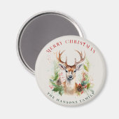 Stilvoll & elegant Deer Christmas Gärten Custom Magnet (Vorderseite/Rückseite)