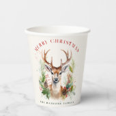 Stilvoll & elegant Deer Christmas Gärten Custom Pappbecher (Vorderseite)