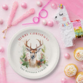Stilvoll & elegant Deer Christmas Gärten Custom Pappteller (Party)