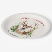 Stilvoll & elegant Deer Christmas Gärten Custom Pappteller (Schrägansicht)